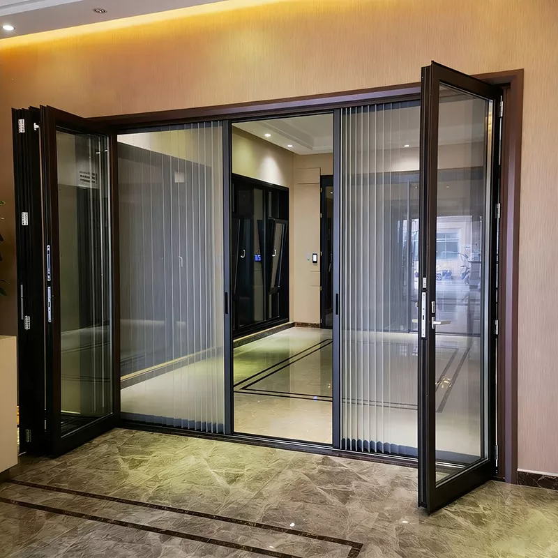Vouwdeur van aluminiumlegering met warmte-isolatie en lint